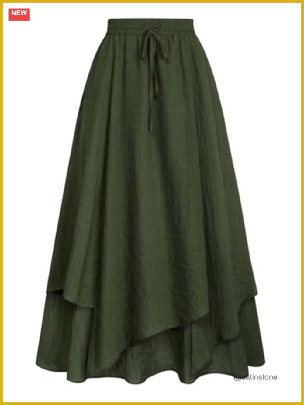 Renaissance Layered A-Line Maxi Skirt with Pockets